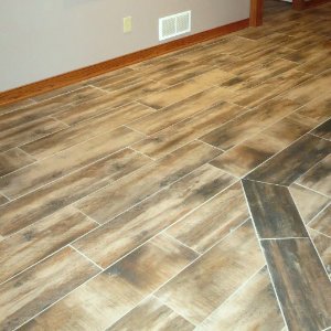 Tile installation by Heritage Carpet and Flooring